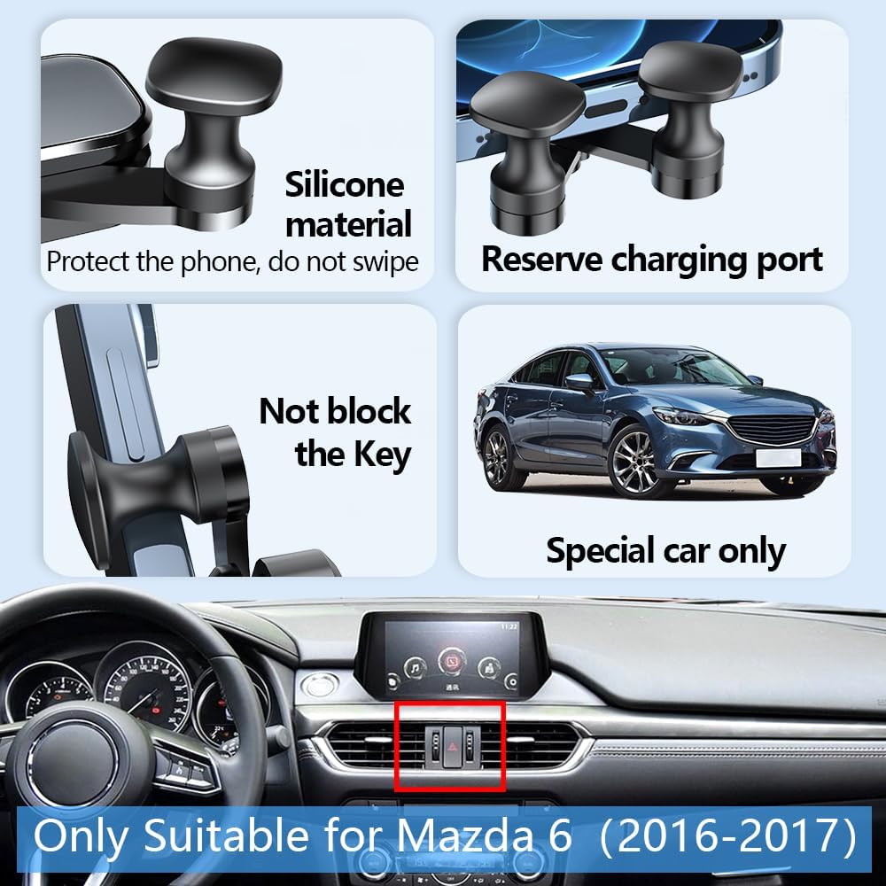 Car Phone Holder Mount for 2016 2017 Mazda 6 Auto Accessories Interior Decoration Mobile Cell Smartphone Bracket image 5