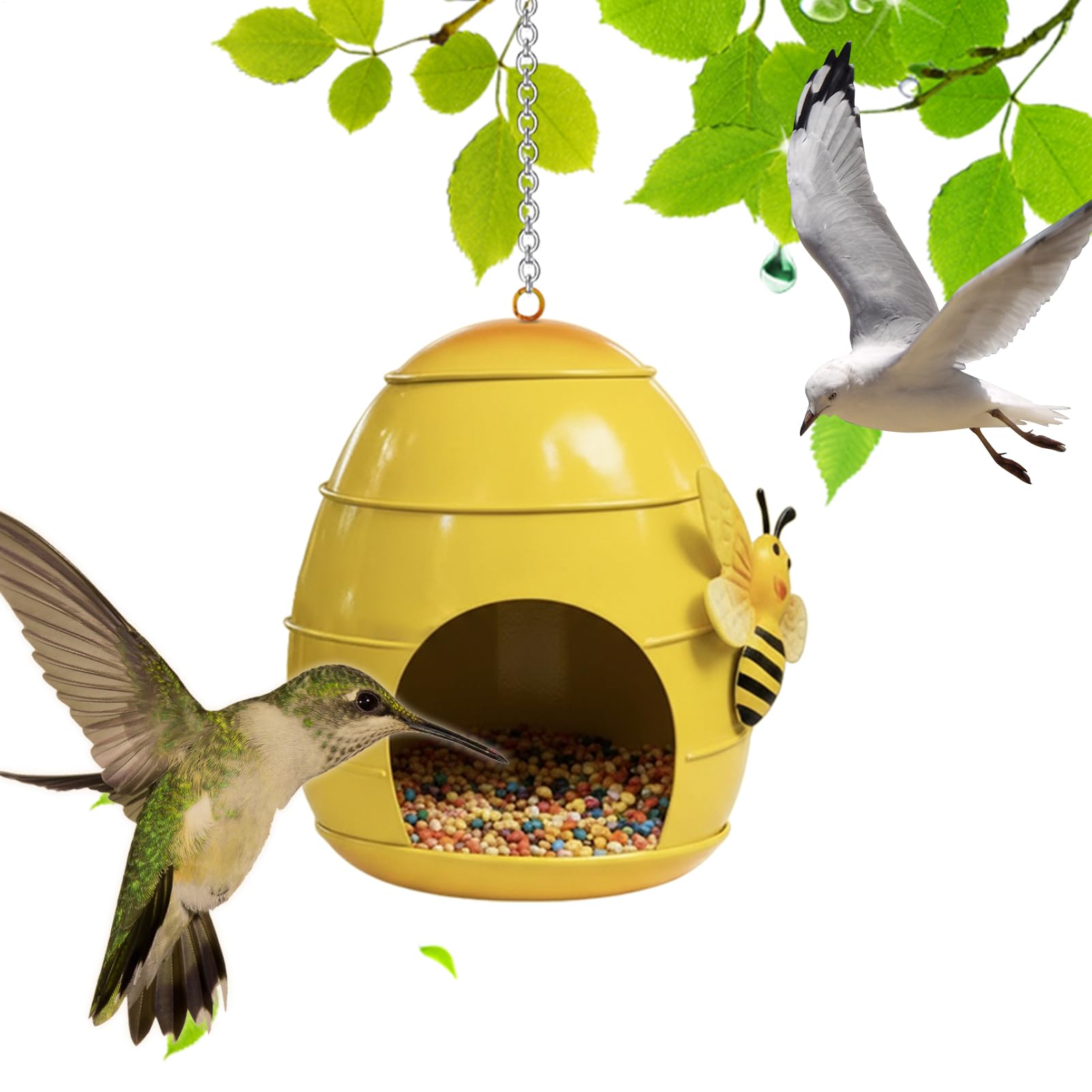 Mangeoire à oiseaux en métal suspendre jardin terrasse cour balcon pinson