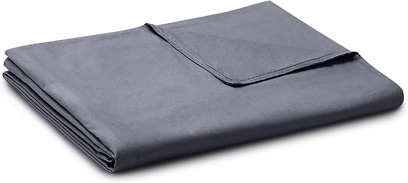 YnM Exclusive Cotton Duvet Cover for Weighted Blankets with 16 Strings (Dark Grey, 60"x 80")