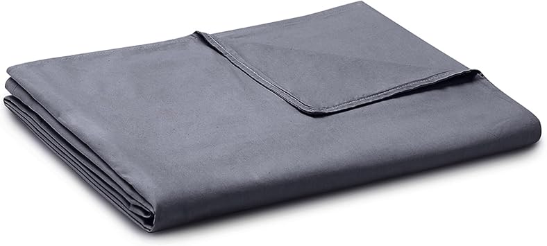 YnM Exclusive Cotton Duvet Cover for Weighted Blankets with 16 Strings Dark Grey, 48"x72"