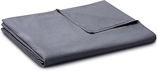 Exclusive Cotton Duvet Cover for Weighted Blankets with 16 Strings (Dark Grey, 48"x72")