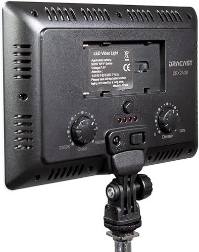 Miniatura 2 de Dracast Serie X LED240 bicolor en la cámara LED luz de vídeo con batería y cargador