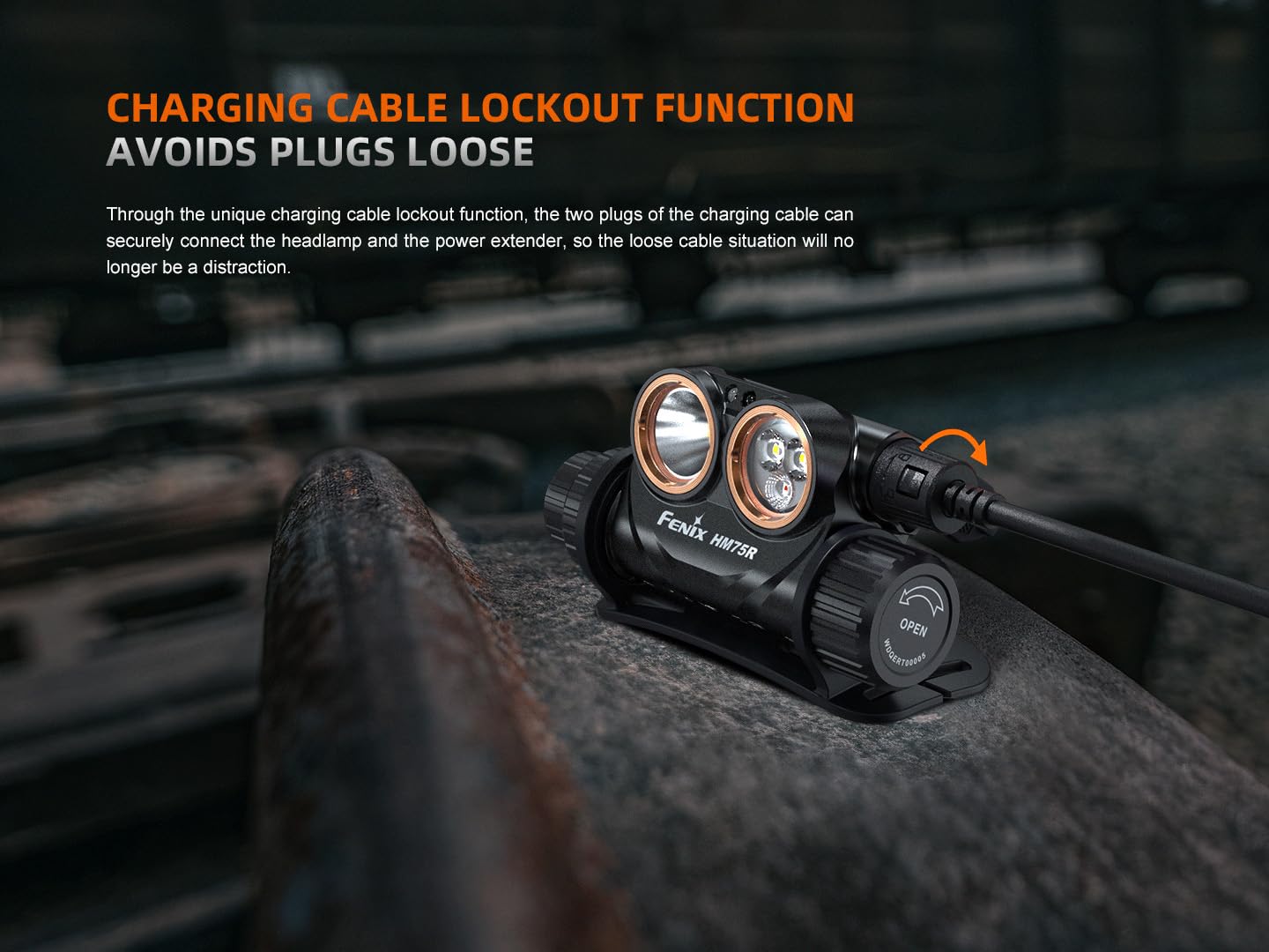 Fenix HM75R 1600 Lumen USB-C Rechargeable Headlamp, Battery Extender Pack Included for Extra Long Runtime, White and Red Beams, for Site Operation, Search and Rescue, Caving, Hiking