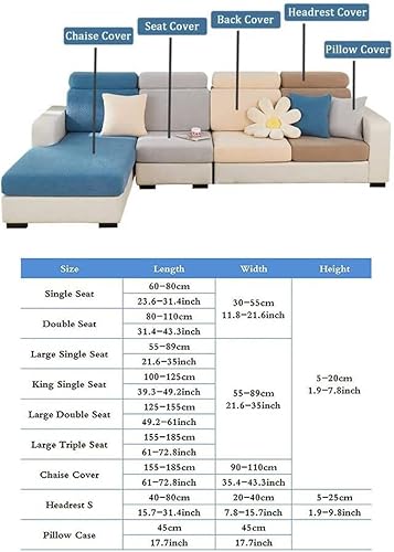 Miniatura 9 de SZJIAHTM Fundas de cojín universales elásticas para sofá, fundas resistentes al desgaste, antideslizantes para dormitorio, en forma de L, fundas