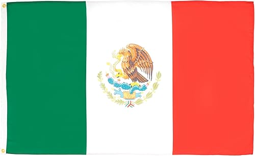AZ FLAG - Bandera de México - 2 x 3 pies - Cartel mexicano de poliéster 100D con dos ojales metálicos - Resistente a la decoloración - Colores vivos