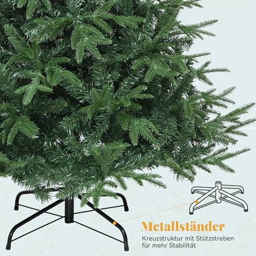 YITAHOME 212cm Premium Künstlicher Weihnachtsbaum, ca. 1100 Spitzen PE Spritzguss & PVC… – Ansicht 5