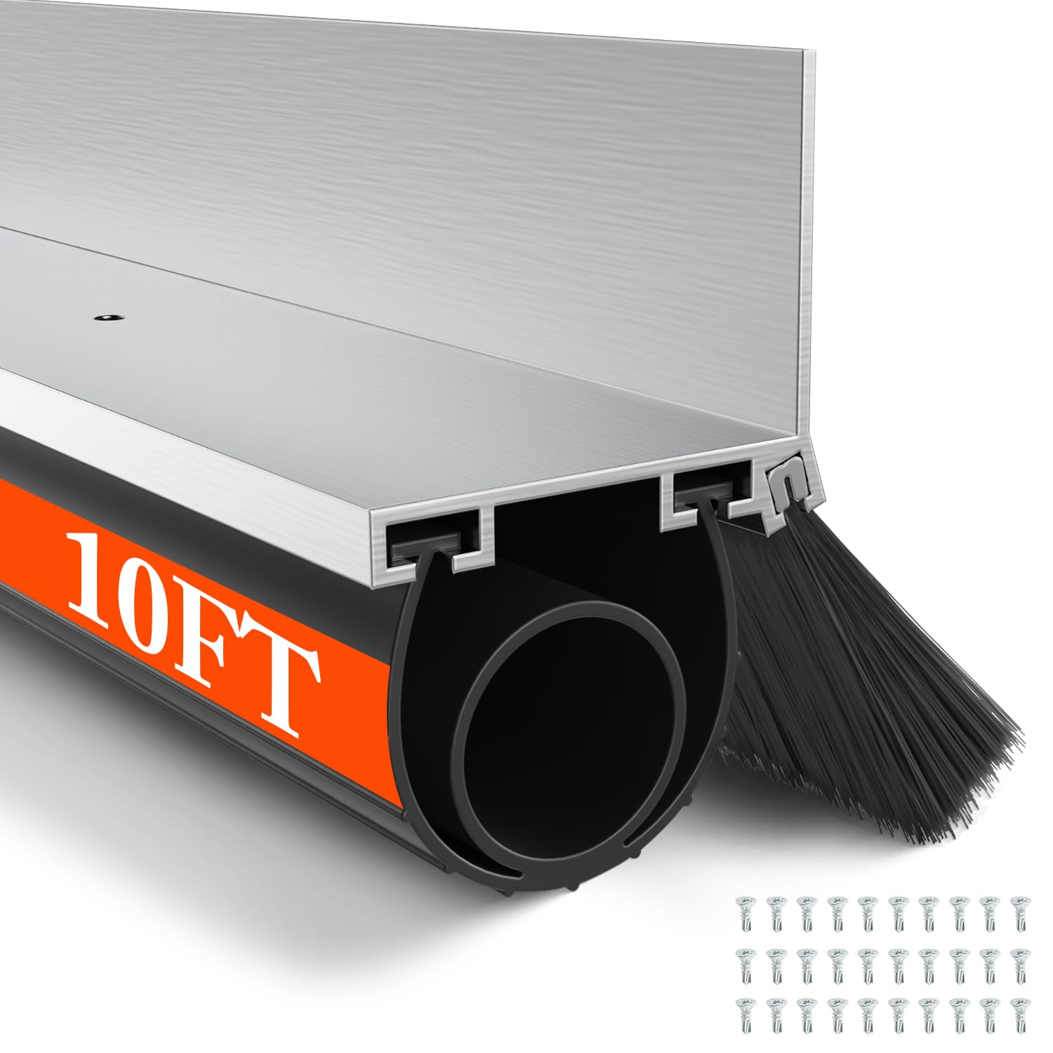 Garage Door Seals Bottom Rubber - Jobon 18 Ft Heavy-Duty Garage Door Weather Stripping Bottom Seal With Pre-drilled Aluminum Track Retainer Kit, Easy Installation For Home & Commercial - View #9