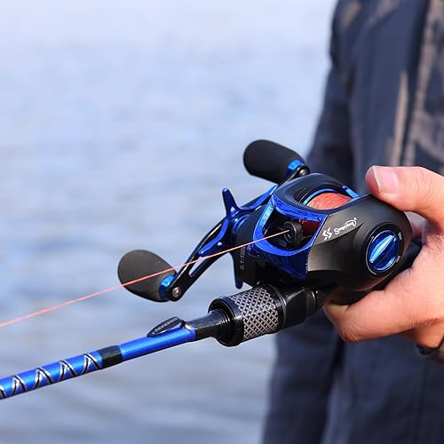 Miniatura 7 de One Bass Combo de carrete de caña de pescar, caña de pescar con grafito 2 piezas en blanco