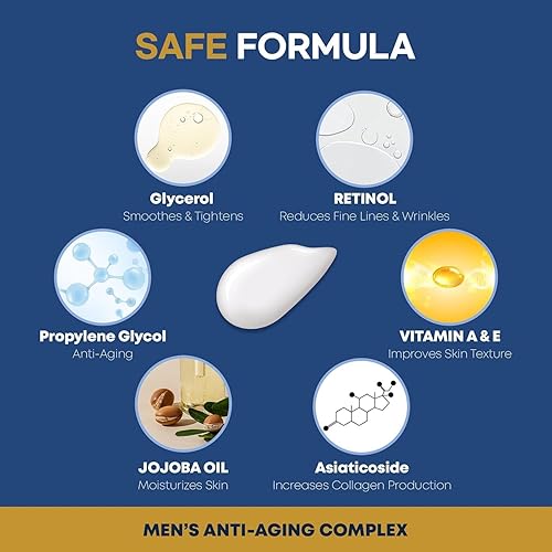 Miniatura 3 de Crema facial 6 en 1 para hombres 6 en 1 humectante facial para hombre, crema facial antienvejecimiento - Tratamiento de bolsas de ojos y crema