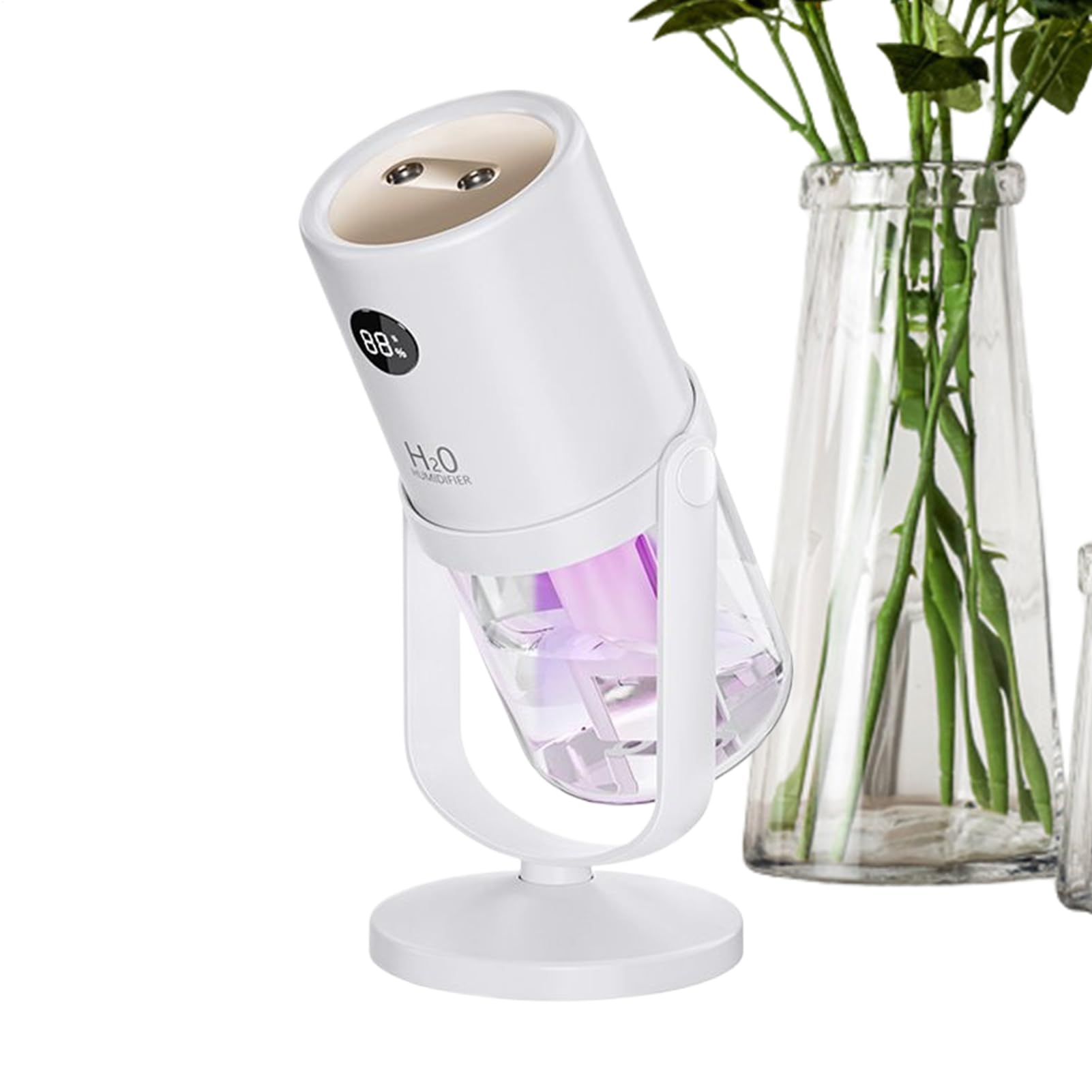 Umidificatore per interni | Umidificatore a doppio ugello con serbatoio da 320 millilitri | Purificatore d'aria per camera da | per casa bagno asilo ufficio auto viaggio inverno