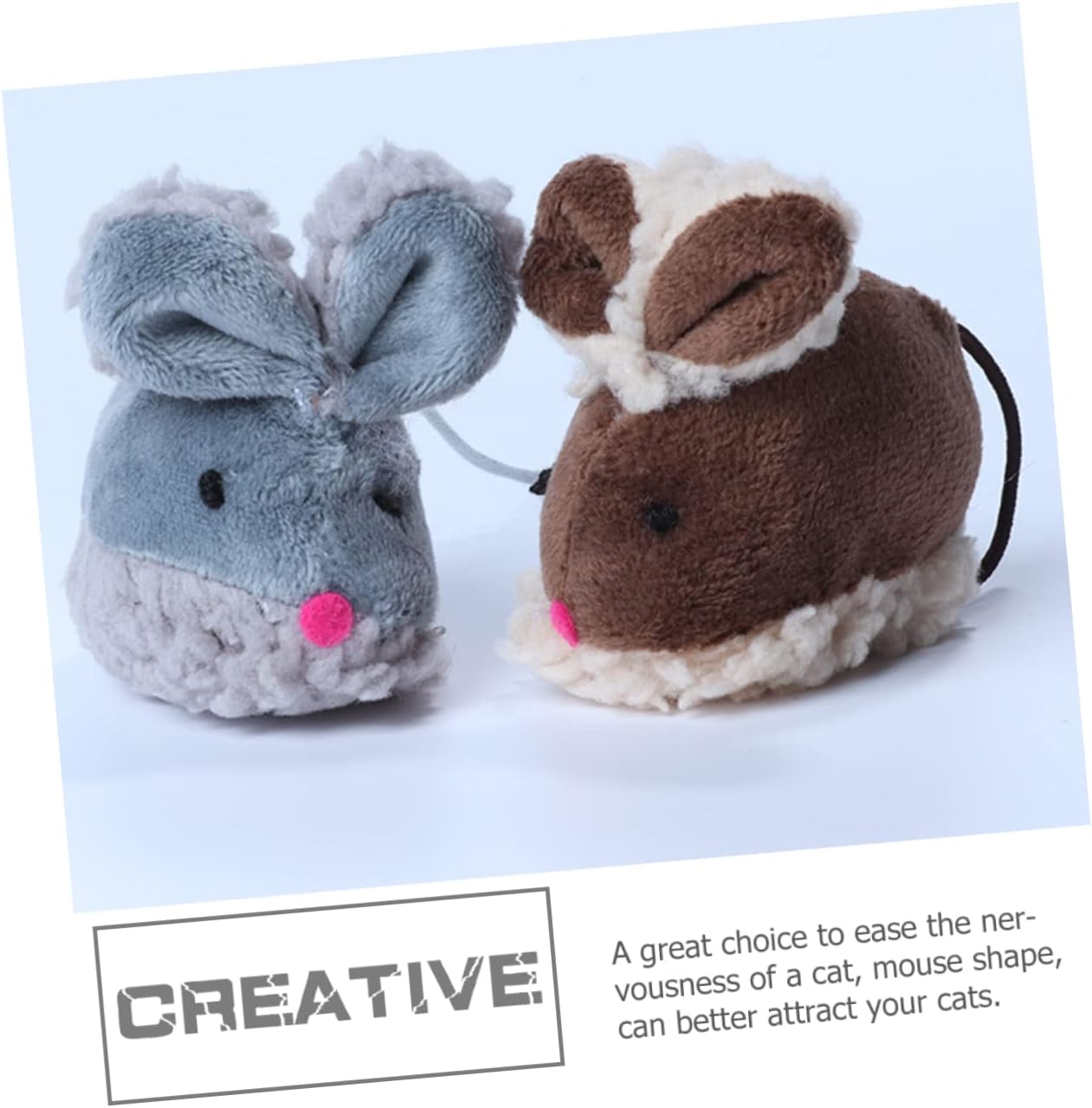 Sosoport 4pcs Cat Mouse Toys Interactive Chew and Teasing Toys for Indoor Cats Realistic Design for Endless Fun and Exercise