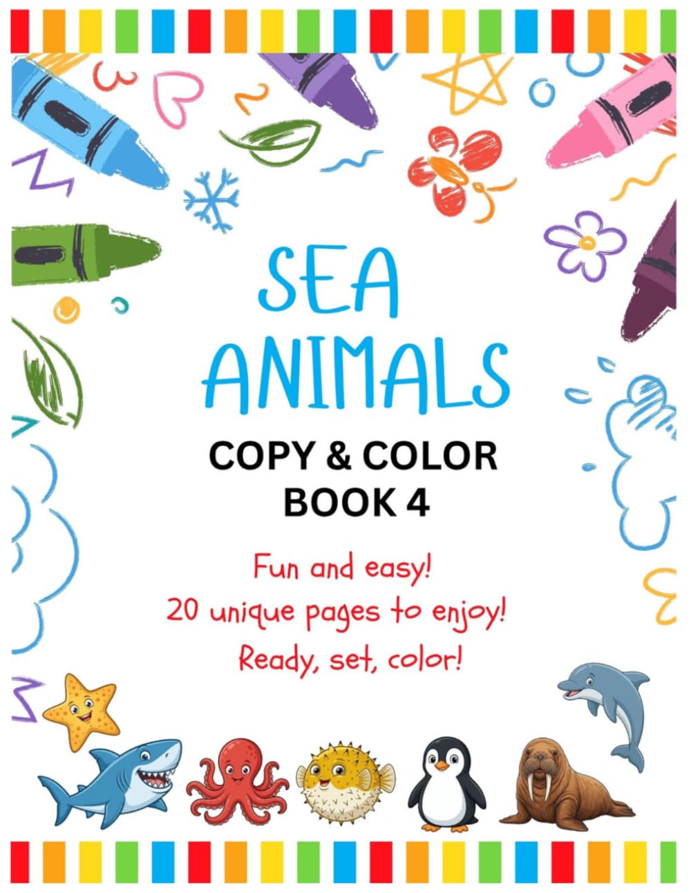 Sea Animals Copy & Color: Book 4