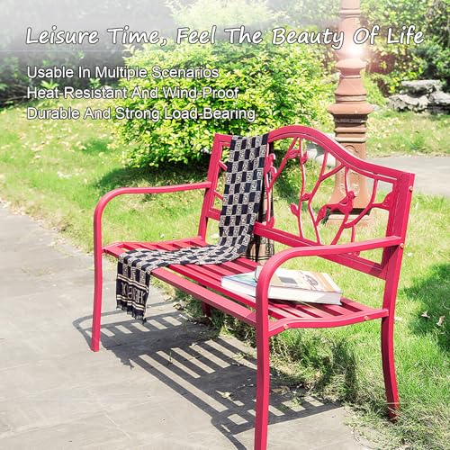 Banc de jardin durable sans entretien avec grand dossier fleuri - 3