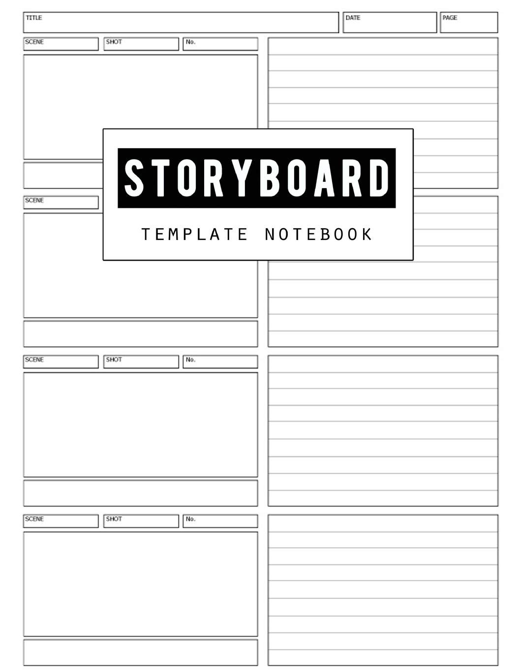 Storyboard Template: Film Storyboading Journal Drawing Sketching Pad 4 ...
