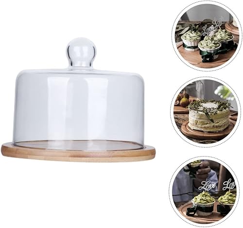 Miniatura 7 de Angoily Cubierta de vidrio para cupcakes, soporte de pastel de vidrio, cubierta de cúpula para servir, platos para tartas, servidor, Cloche,