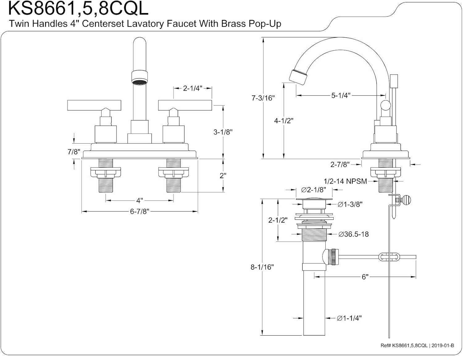 Best Cyber Monday 🔥 Kingston Brass KS8668CQL Claremont Lavatory Faucet with Brass Pop-Up, 4-7/8, Brushed Nickel One-Day Sale: Up to 70% Off Kingston Brass KS8668CQL Claremont Lavatory Faucet with Brass Pop-Up, 4-7/8, Brushed Nickel
