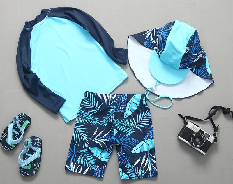 Image of Baby and Toddler Boys' 3-Piece Swimsuit Set Kids Bathing Suit Swimwear with Hat Surfing Suit UPF 50+ FBA