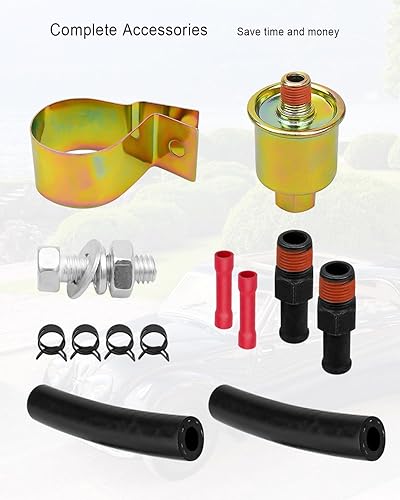 Miniatura 4 de AUGREX Bomba de combustible eléctrica universal de 6 voltios con kit de instalación, tipo en línea 5-8 PSI 516 entrada y salida apta para modelos