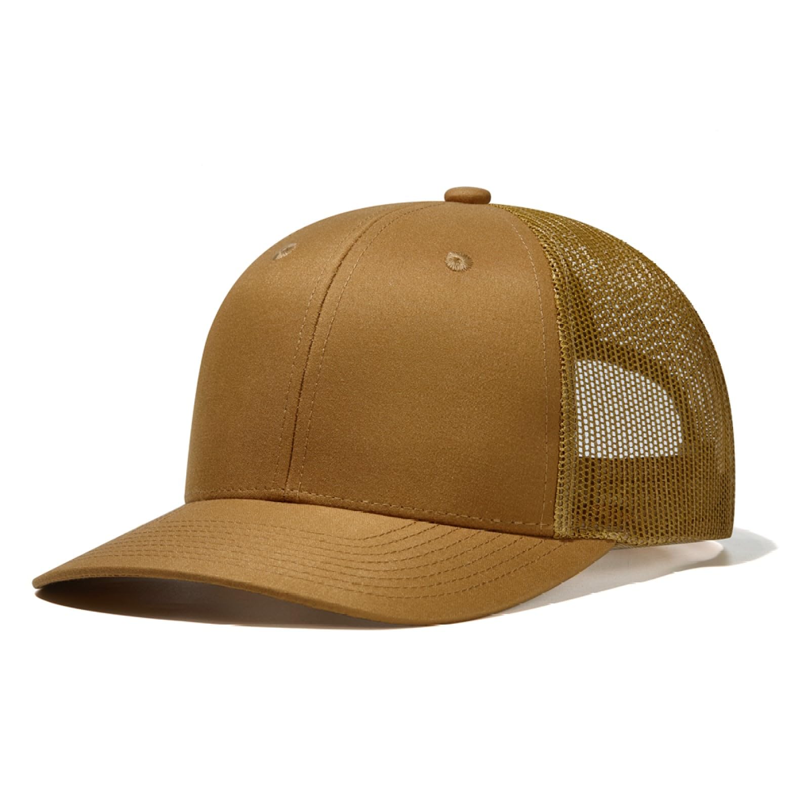 HaloHorus Curved Snapback Trucker Hat for Men Women, Adjustable Mesh Athletics Baseball Cap for Running, Hiking, Workout, C6 Gold, One Size