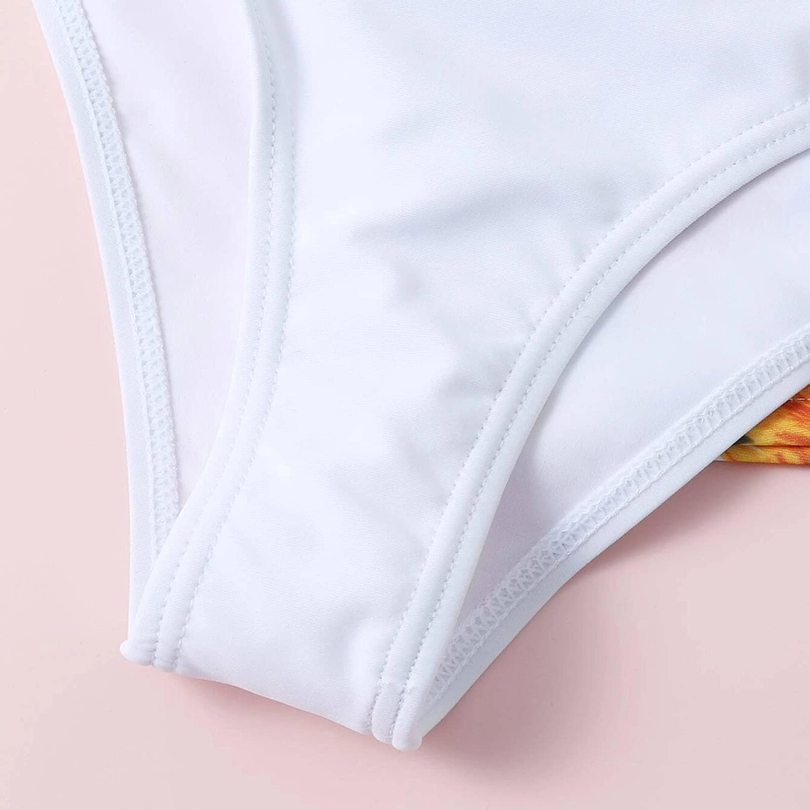 Generisch Deportes trajes de baño niña flor traje de baño verano estampado girasol niñas tres piezas lindo para