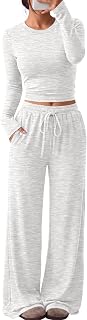 Trendy Queen Women's 2 Piece 2026 Fall Fashion Lounge Set with Pockets