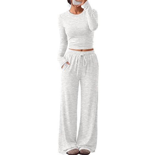 Trendy Queen Women's 2 Piece 2026 Fall Fashion Lounge Set with Pockets