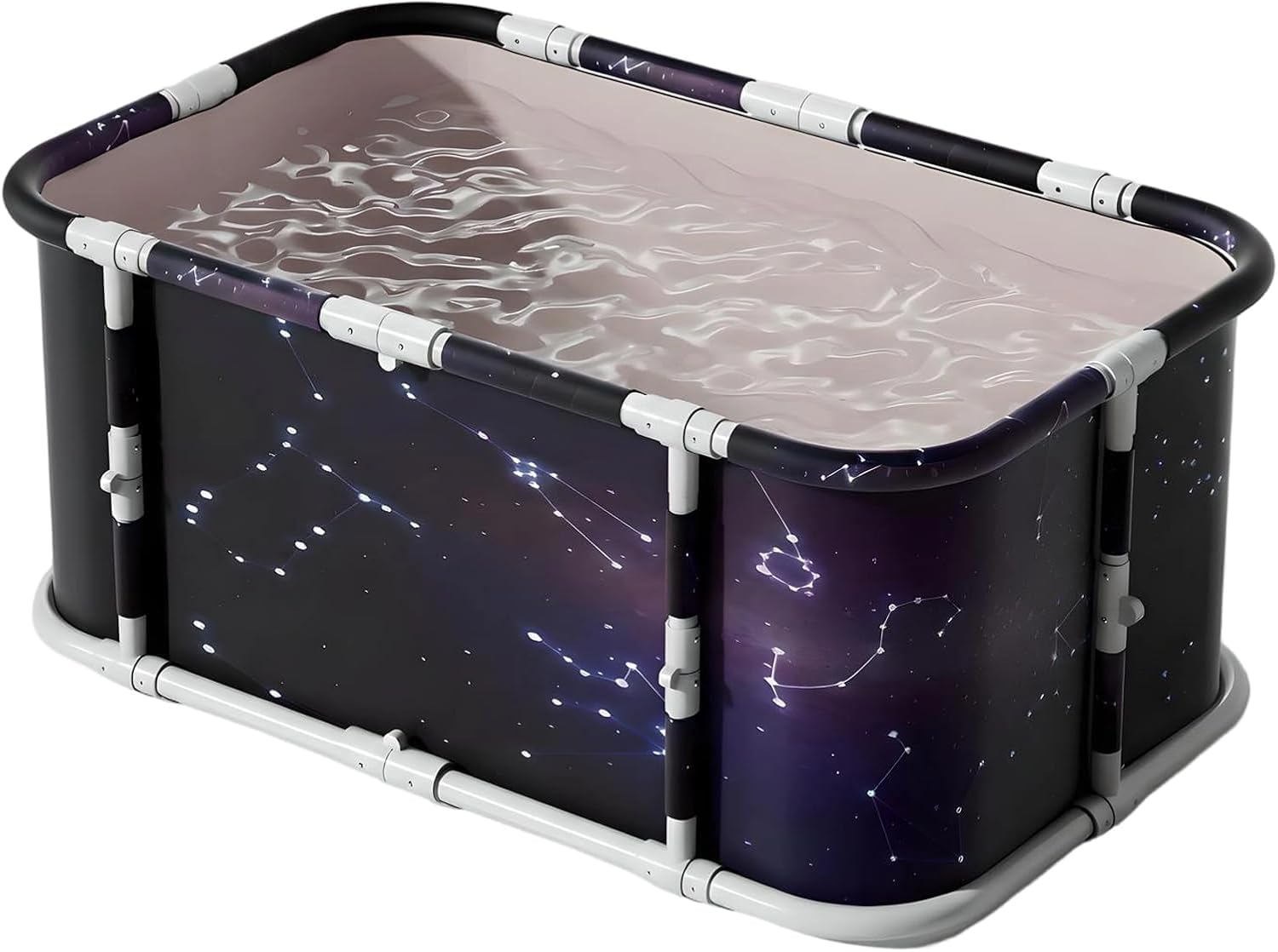 Simcat Portable Foldable Bathtub, Large Soaking Bathtub for Hot Shower and Ice Bath, Freestanding Bath tub for Adults Kids (Purple)