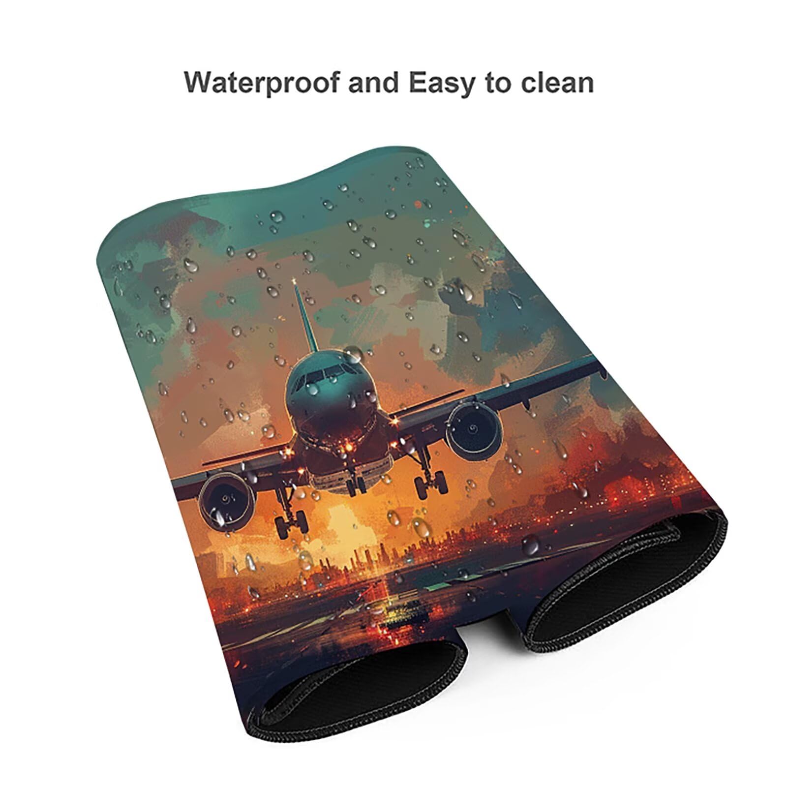 Aereo Tappetino Mouse XXL 1200x600x3mm Tappetino Mouse Giallo Gomma Antiscivolo Sottomano Scrivania, Migliora Precisione e Velocità Mouse Pad per Ufficio Gaming Accessori Scrivania, Regalo Uomo, 5-L
