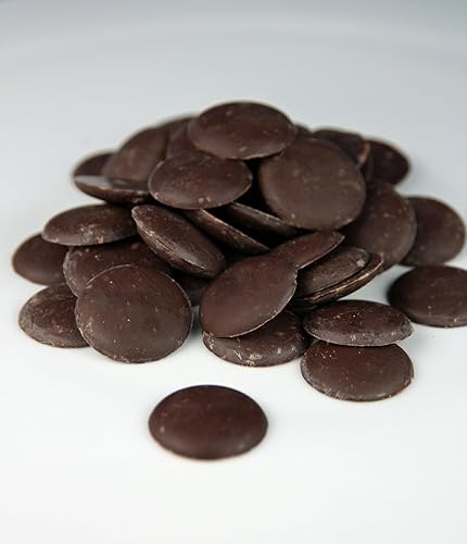 Obleas de chocolate con manteca de cacao marrón oscuro, sin refinar, de grado alimenticio, crudas, frescas, puras, naturales, 16 onzas, 1 libra