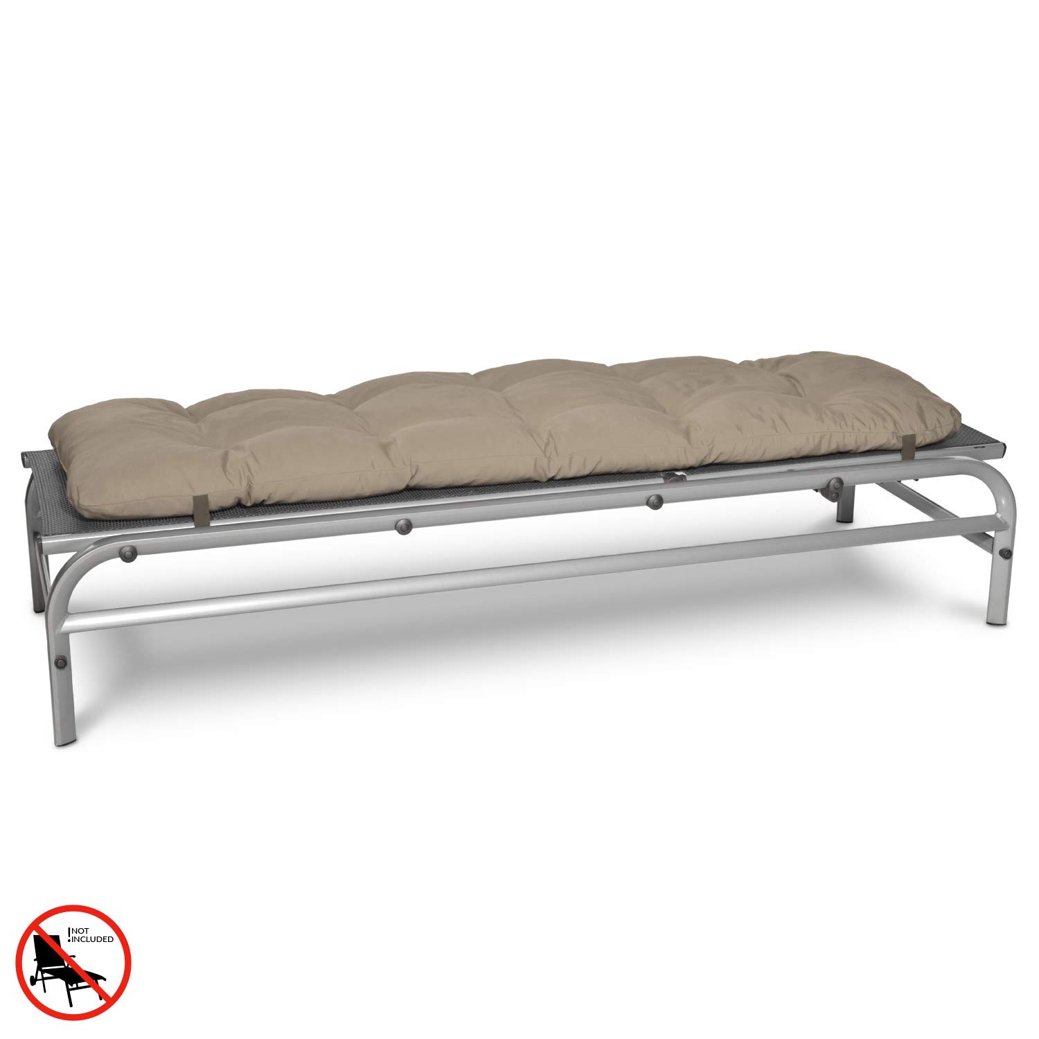 Beautissu 2X Colchoneta Tumbona Exterior 190x60x8 cm Flair RL – Resistente a los Rayos UV – Acolchado Cojin Tumbona Exterior Jardín y Playa con Copos Espuma – Natural