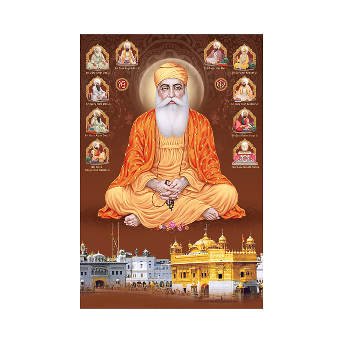 Dharvika Innovations Golden Temple Poster Large Size |Golden Temple, Amritsar Poster Big Size Sparkle Coated Self Adhesive (Without Frame) (24 x 36 inch)