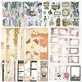 Knaid Junk Journal Kit Vintage Ephemera Bundle Scrapbook Supplies Sticker Paper Material Pack for Art Journaling Bullet Journals Planners Collage Craft Notebooks Decoupage Album Crafter Gifts (Butterfly)