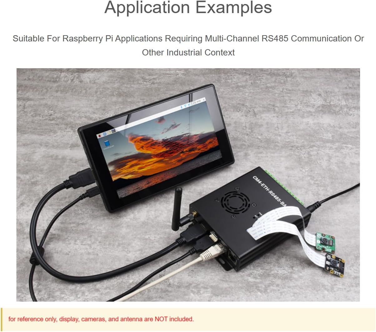 Dual ETH Mini-Computer Compatible with Raspberry Pi Compute Module 4(NOT Included) Gigabit Ethernet 4CH Isolated RS485 USB2.0