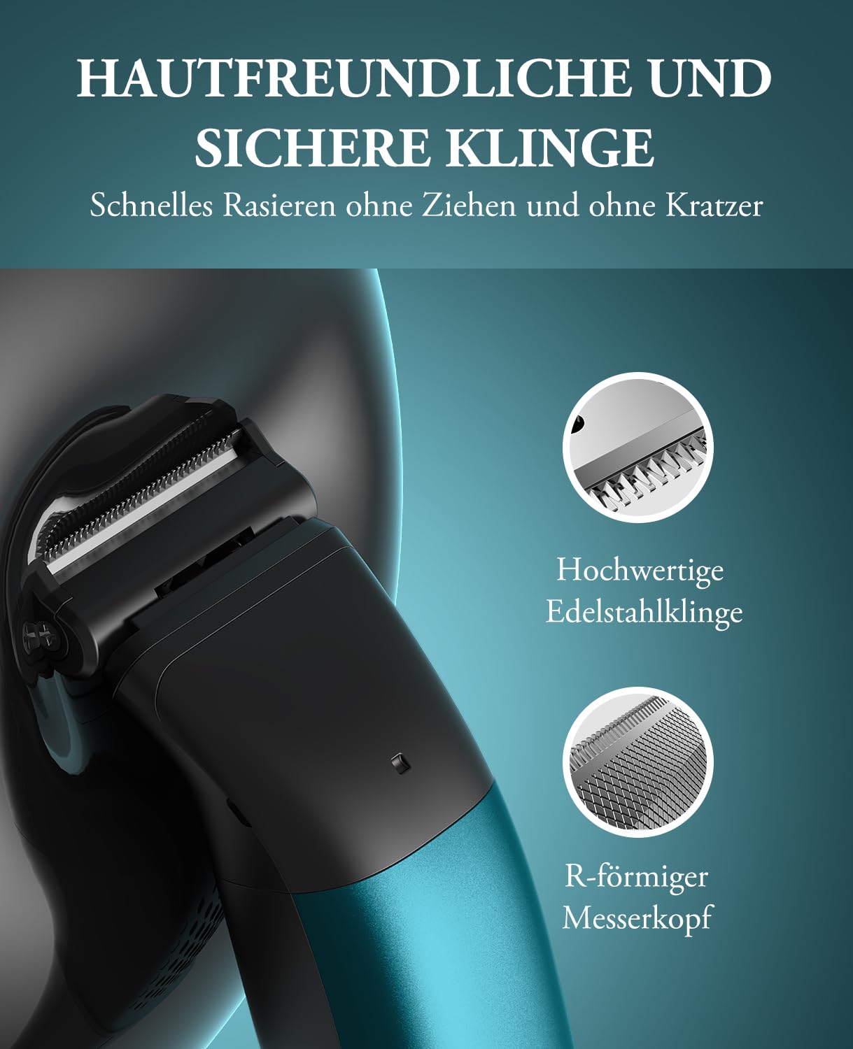 kensen Intimrasierer Mann, Rasierer Herren Intimbereich 2 In 1 Körperrasierer Herren Nass- & Trockenanwendung Intim Rasierer Männer Typ-C Body Groomer Men Aufsteckkämme Brust Achselhöhle Leiste