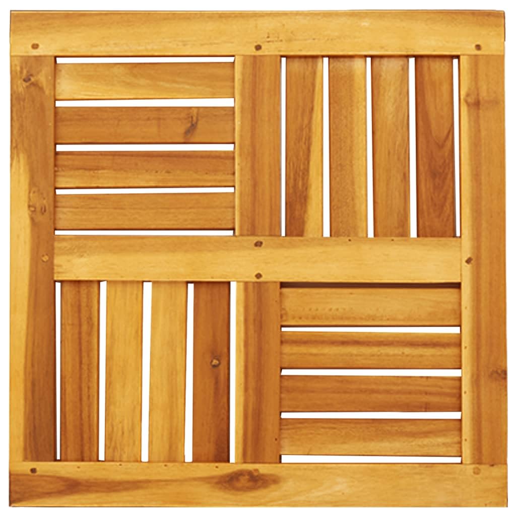 Tischplatte 50 x 50 x 2 cm, quadratisch, aus Akazienholz, Gartentischplatte, robust und langlebig, rustikales Design, pflegeleicht mit einem feuchten Tuch abwischen.