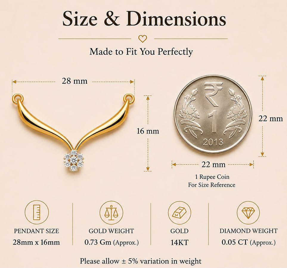 Image of DISHIS 14 /18K Yellow and Diamond Tanmaniya Mangalsutra for Women