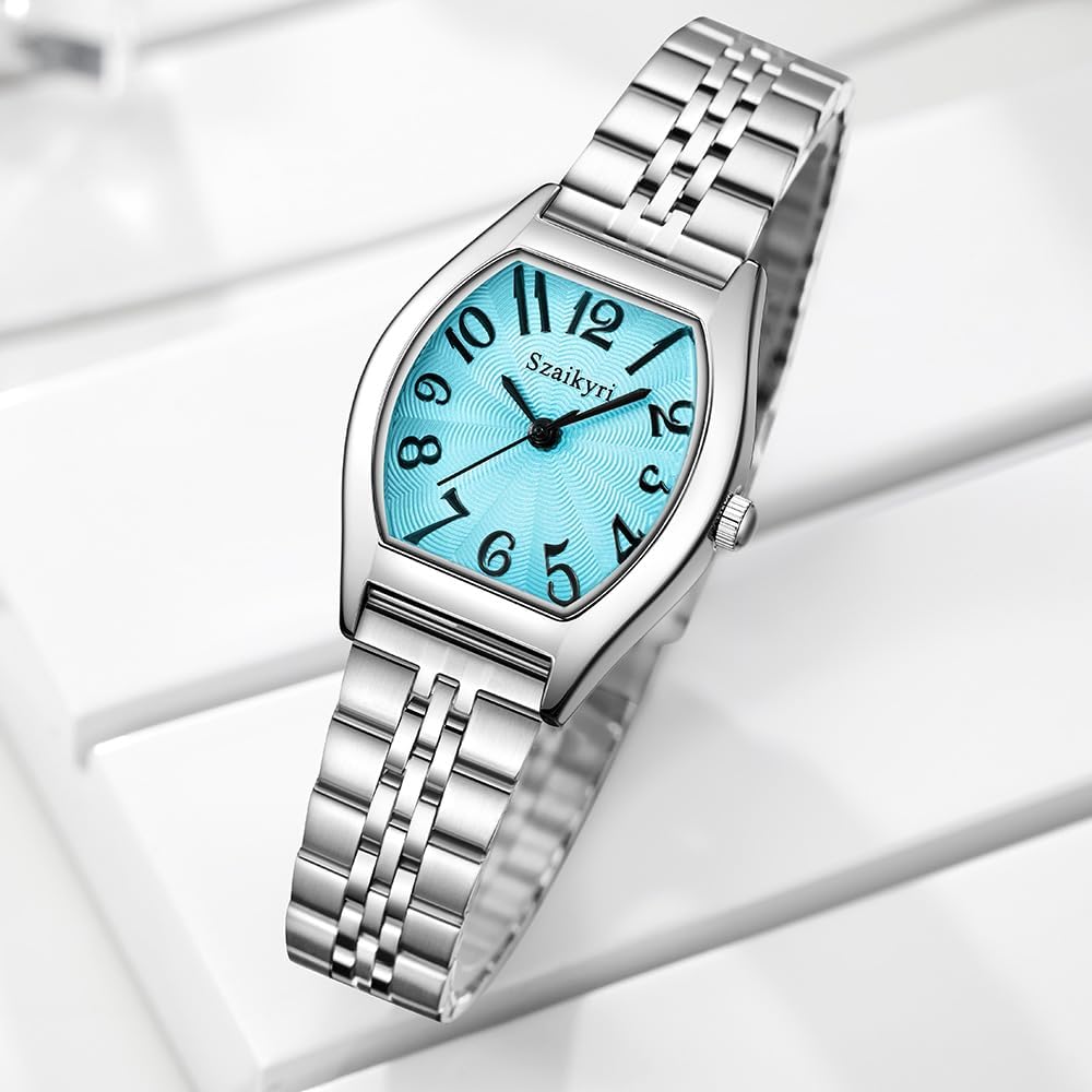 Barrel-Shaped Watch for Women with Easy Read Arabic Numerals Ladies Dress Watch - Image 2