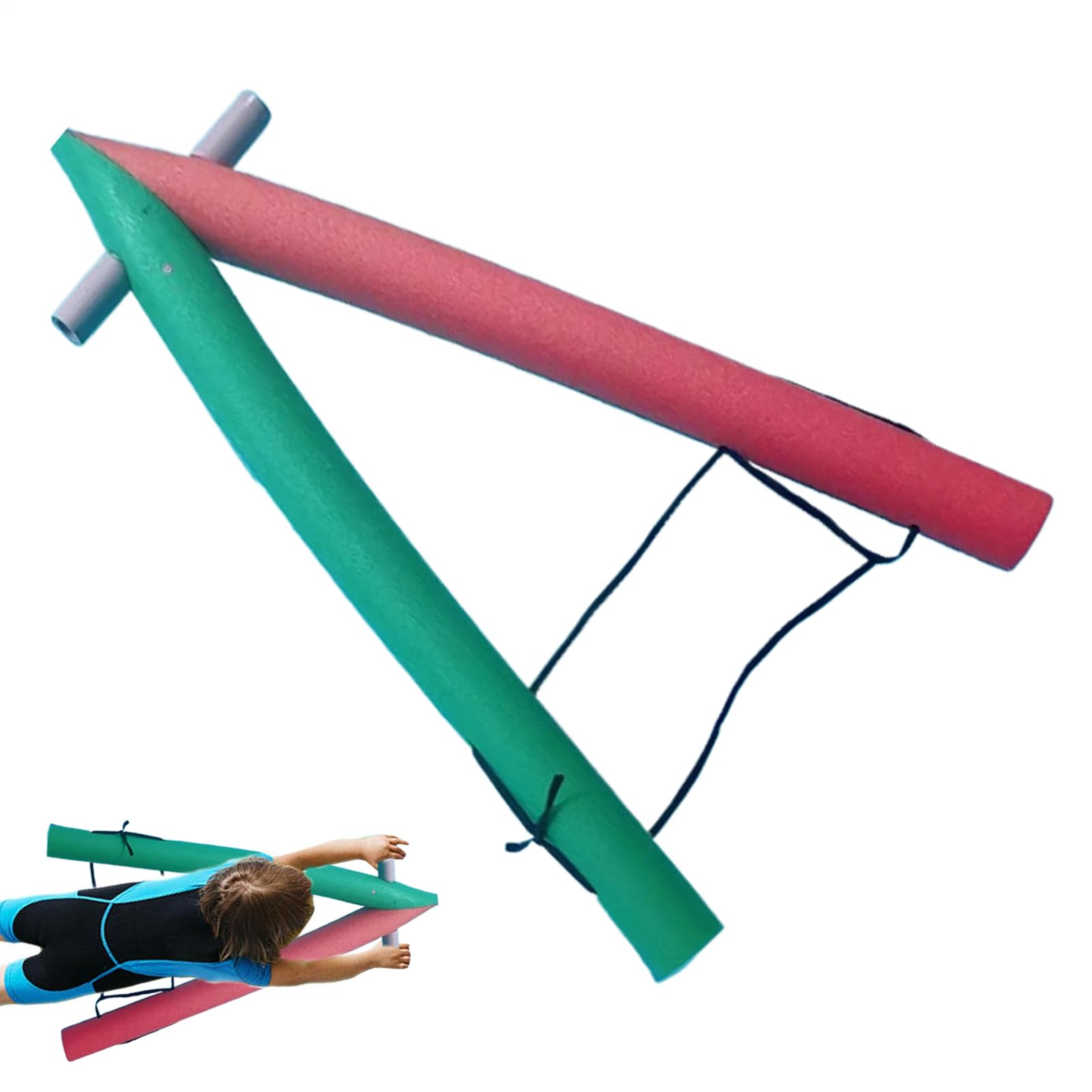 Fideos de espuma, fideos para piscina, tubo de fideos flotantes con marco para balsas flotantes, gran accesorio para juguetes acuáticos para, lago, río, viajes