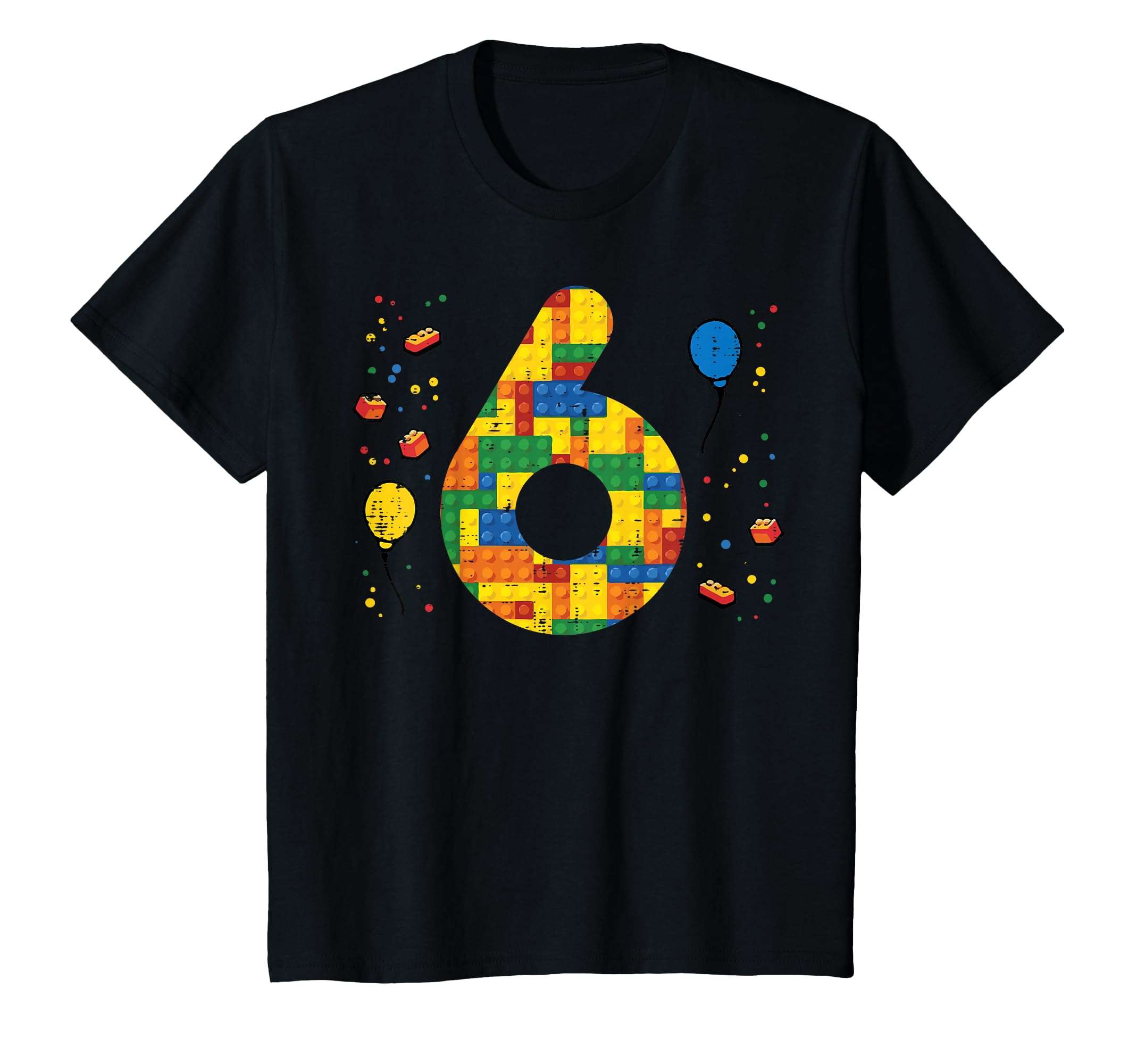 Photo 1 of 6th Birthday Blocks Building Bricks 6 Year Old Boys Kids T-Shirt