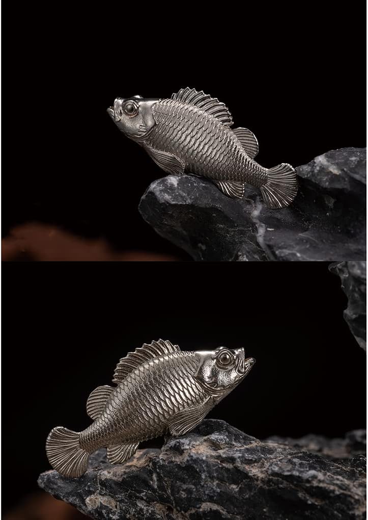 [JUNENTER] ホワイト真鍮ストーンフィッシュキーホルダーペンダントカーキーホルダーカーキーチェーンアクセサリー（ペンダントと