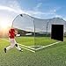 Gulfmore 6x8 Feet Baseball Softball Batting Cage Backstop for Pitching Training with Black Vinyl Strike Zone Backdrop for Hitting Practice