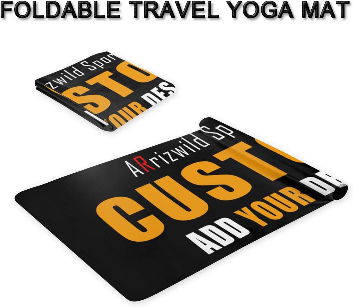Personalized Universe Travel Yoga Mat with Carrying Bag - Custom Thick Workout & Pilates Mat for Home Gym Fitness Stretching, Customized Easy to Carry Foldable Exercise Mat for Women & Men -72 x 26.8"