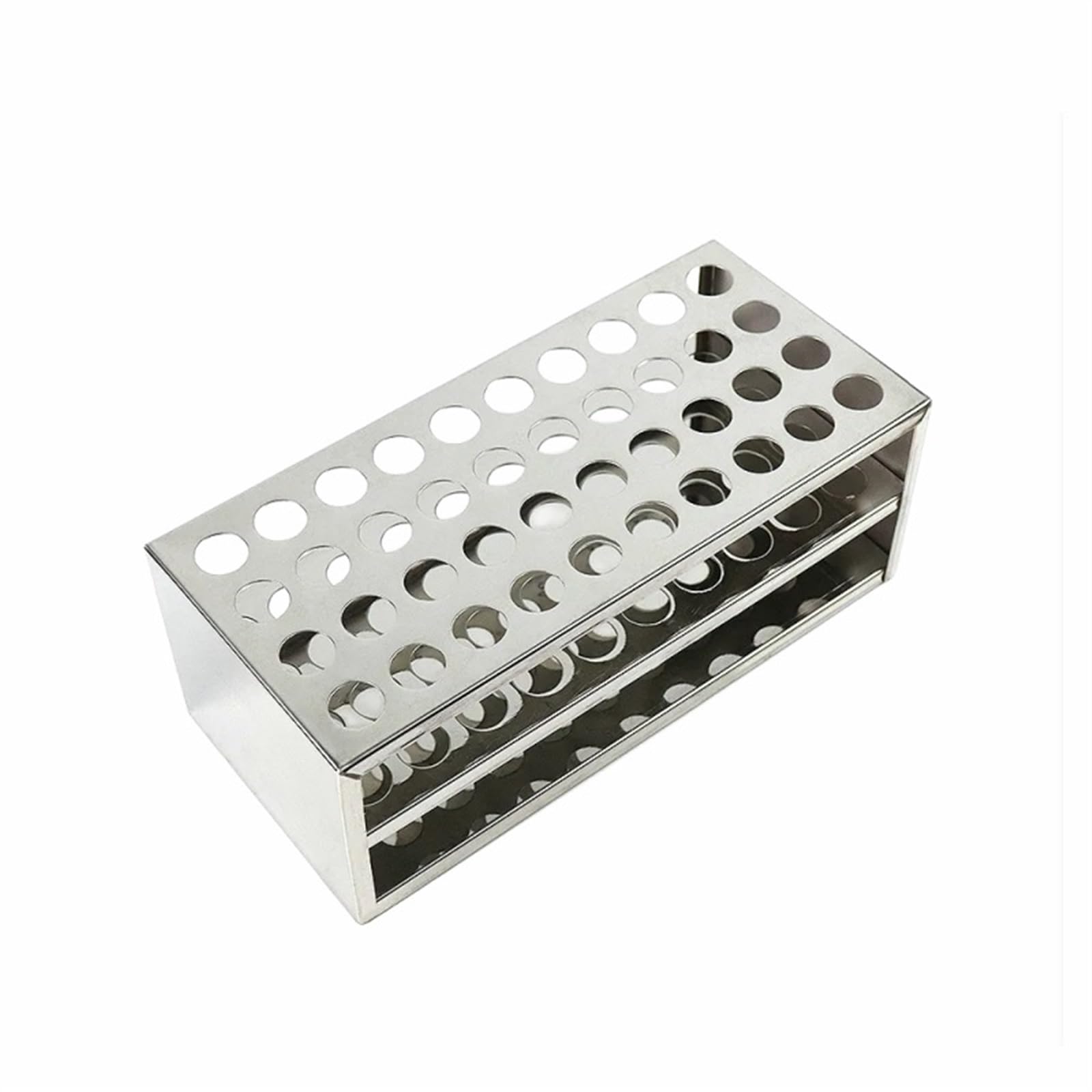 Gradilla para tubos de ensayo Soporte de acero for tubos de ensayo SUS, diámetro de 15,5 mm, multifuncional, for colocar 40 tubos, 1 unidad