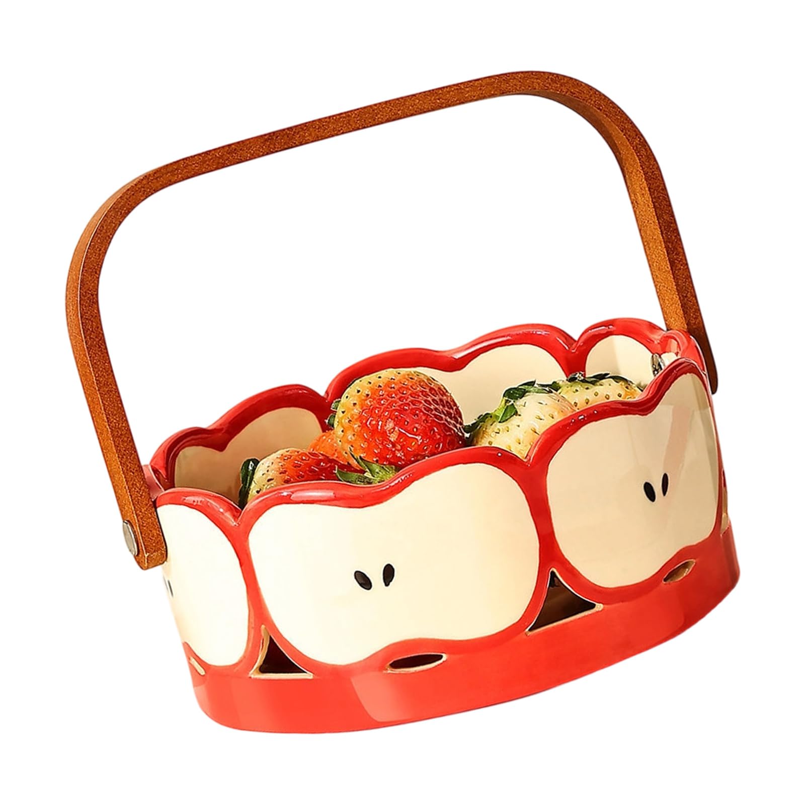 Handcrafted Porcelain Produce Holder with Ergonomic Grip Multipurpose for Countertop Use Lovely Shaped Bowl