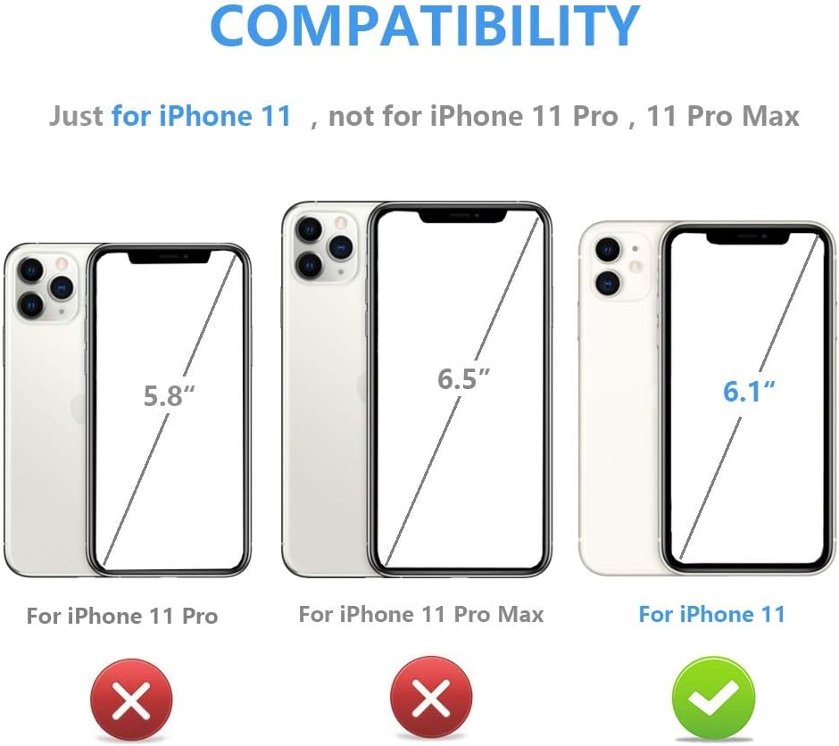 for iPhone 11 Wallet Case with Card Holder,OT ONETOP PU Leather Kickstand Card Slots Case,Double Magnetic Clasp and Durable Shockproof Cover for iPhone 11 6.1 Inch(Black) - Image 2