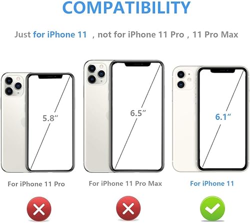 Miniatura 2 de Onetop Funda tipo cartera para iPhone 11 con soporte para tarjetas, anillo de rotación de 360, bloqueo RFID, doble cierre magnético, a prueba de