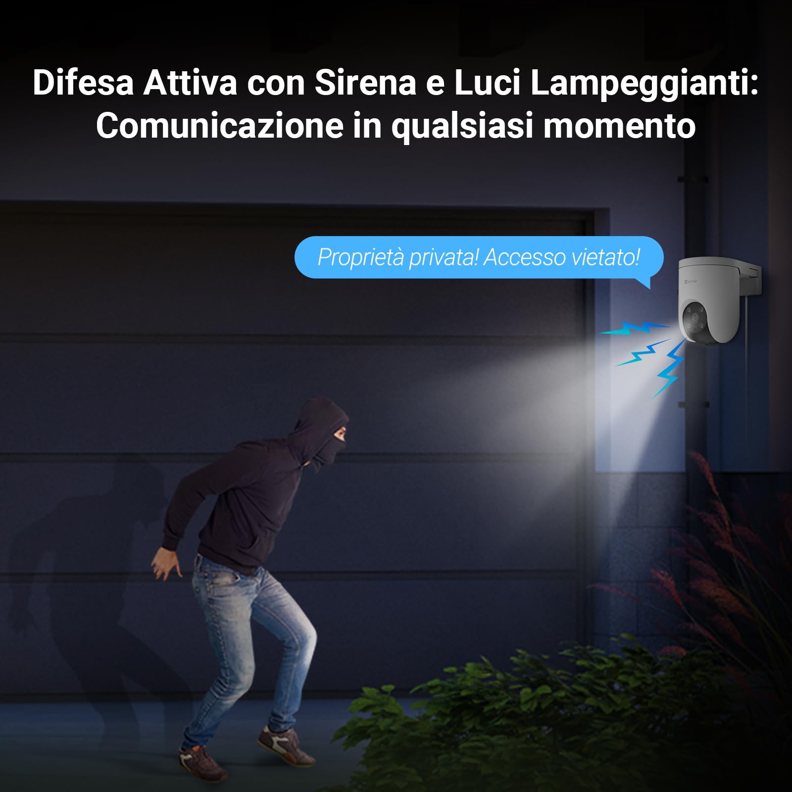 EZVIZ 2K PoE Telecamera di Sorveglianza per Esterni, 360° PTZ Telecamera per Esterni, Auto-Tracking, Riconoscimento AI, 20m Visione Notturna a Colori, Resistente alle Intemperie, Audio a Due Vie