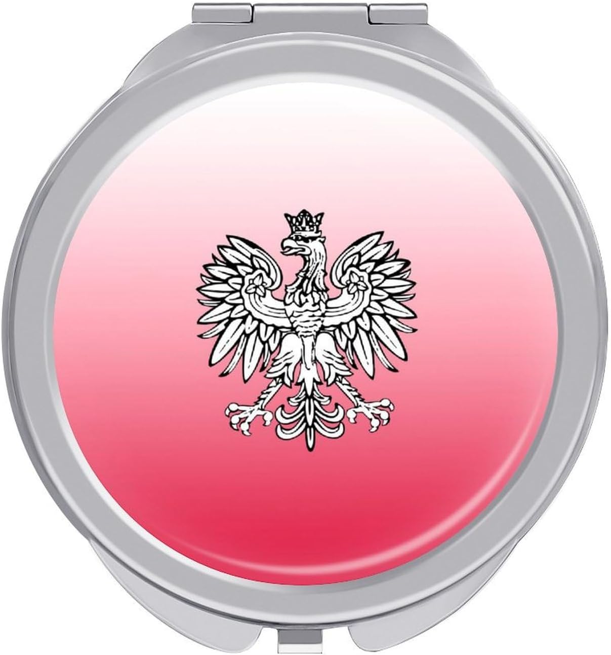 Poland Polish Red Flag White Eagle Compact Mini Mirror Double-Sided Pocket Makeup Mirrors Ultra Portable for Purses and Travel