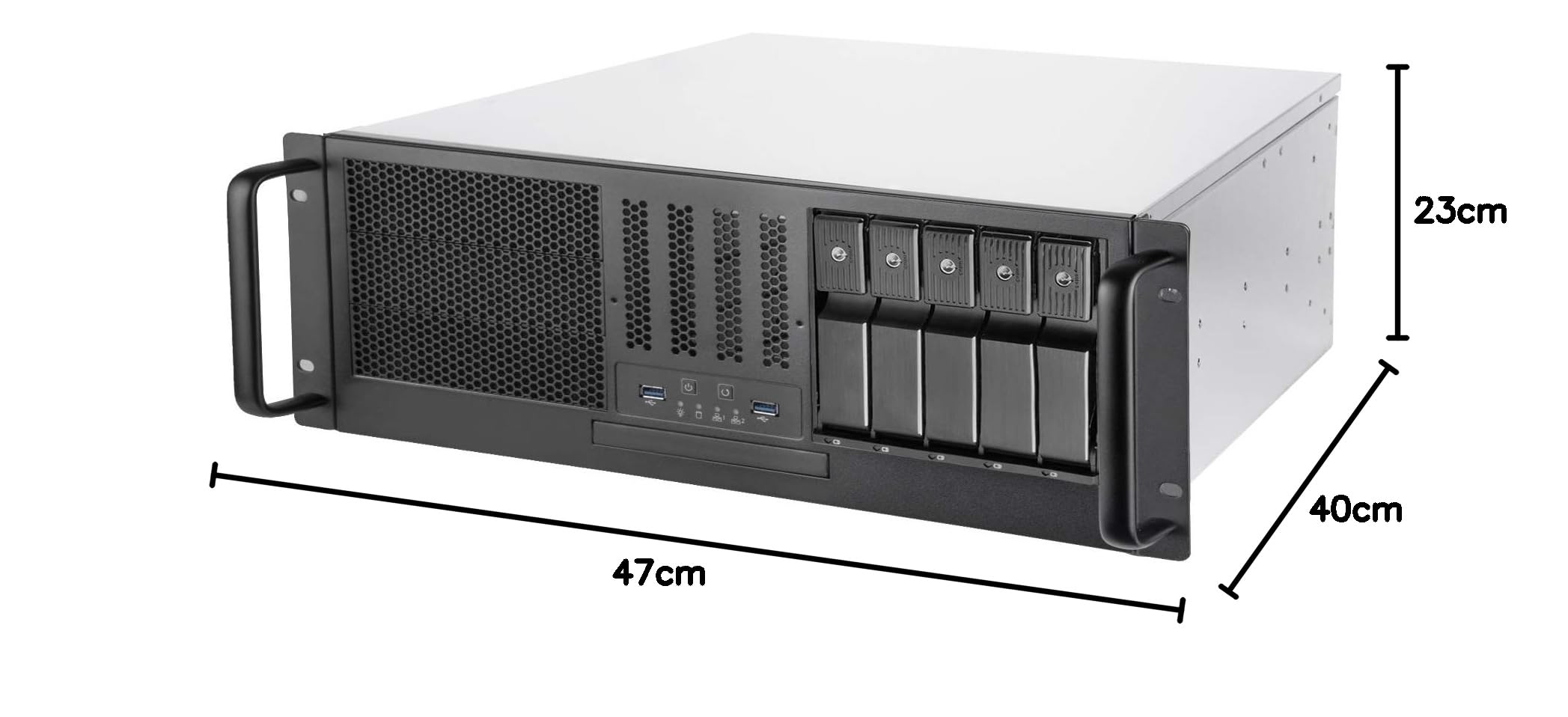 Silverstone SST-RM41-H08-4U Rackmount Server Gehäuse, Unterstützt M/B bis SSI-CEB & ATX (PS2) Mini Redundante Netzteile