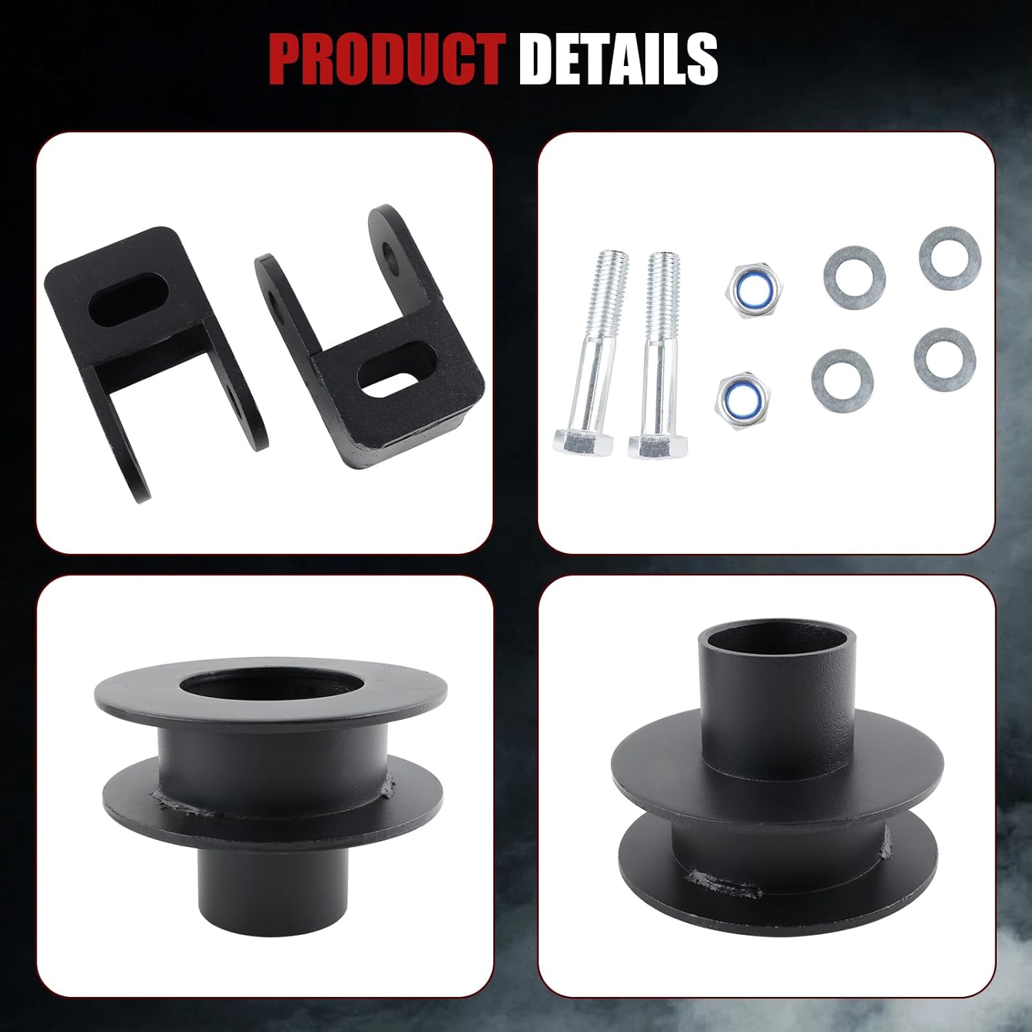 2" FRONT Leveling Lift Kit + Shock Extenders Fit for Ford 2005-2023 F-250 F-350 Super Duty, Strength Steel Coil Spring Lift Spacers and Shock Extenders Suspension Lift Kit